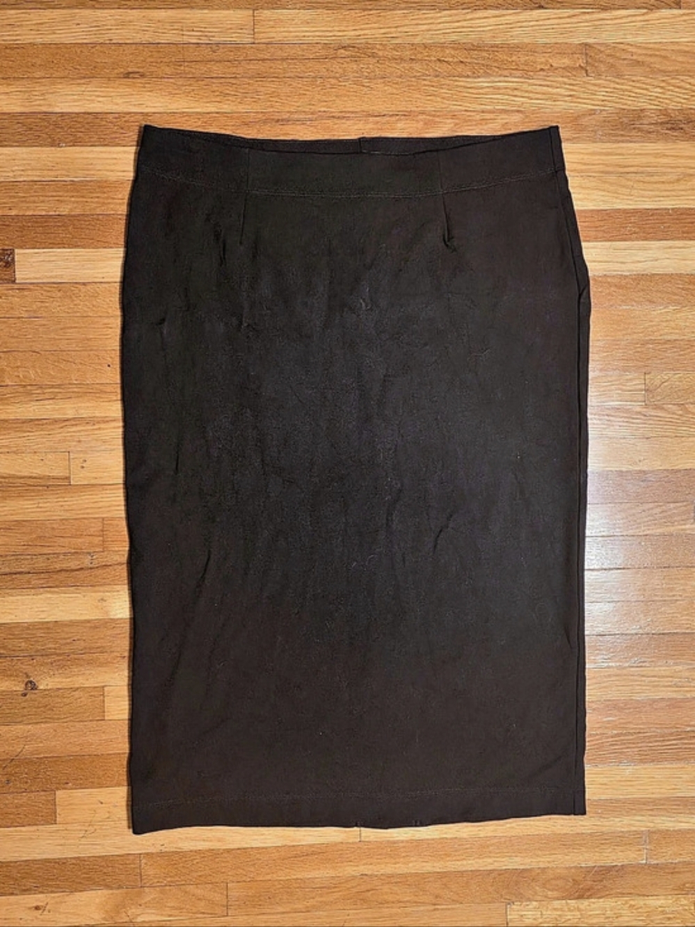 Eileen Fisher Black Pencil Skirt Size XL Stretch Jersey Knit Straight Skirt
